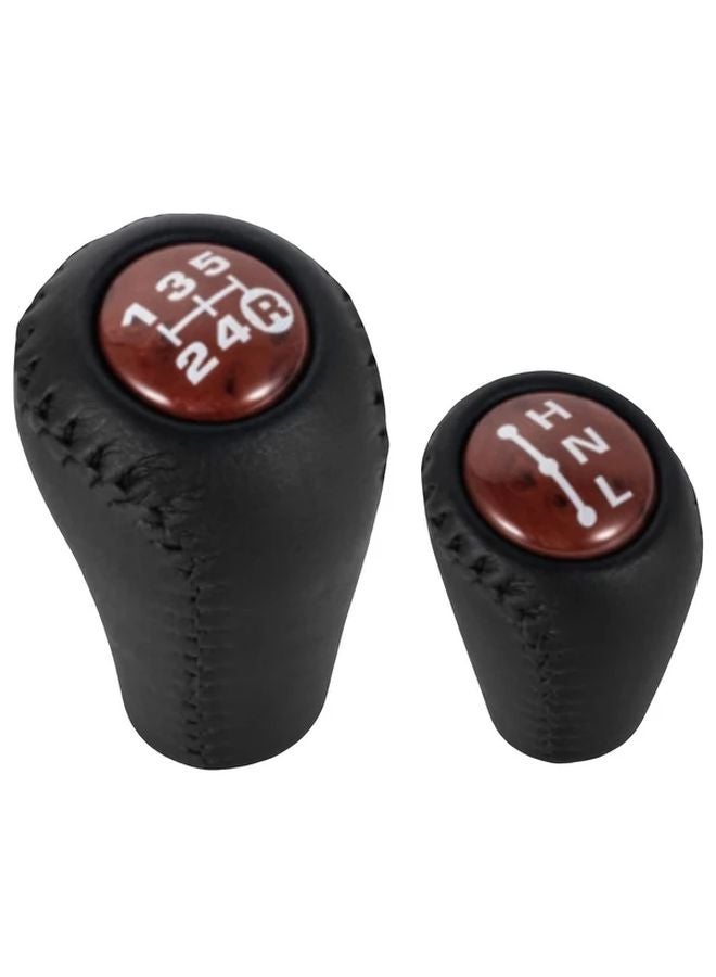 Black Faux Leather Gear Shift Knob For Toyota Prado LC120 5 Speed Manual Transmission 2003 2009 - Image 4